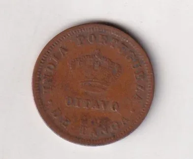 Portuguese India ⅛ Tanga - Luíz I Calcutta 1886 Rare Coin