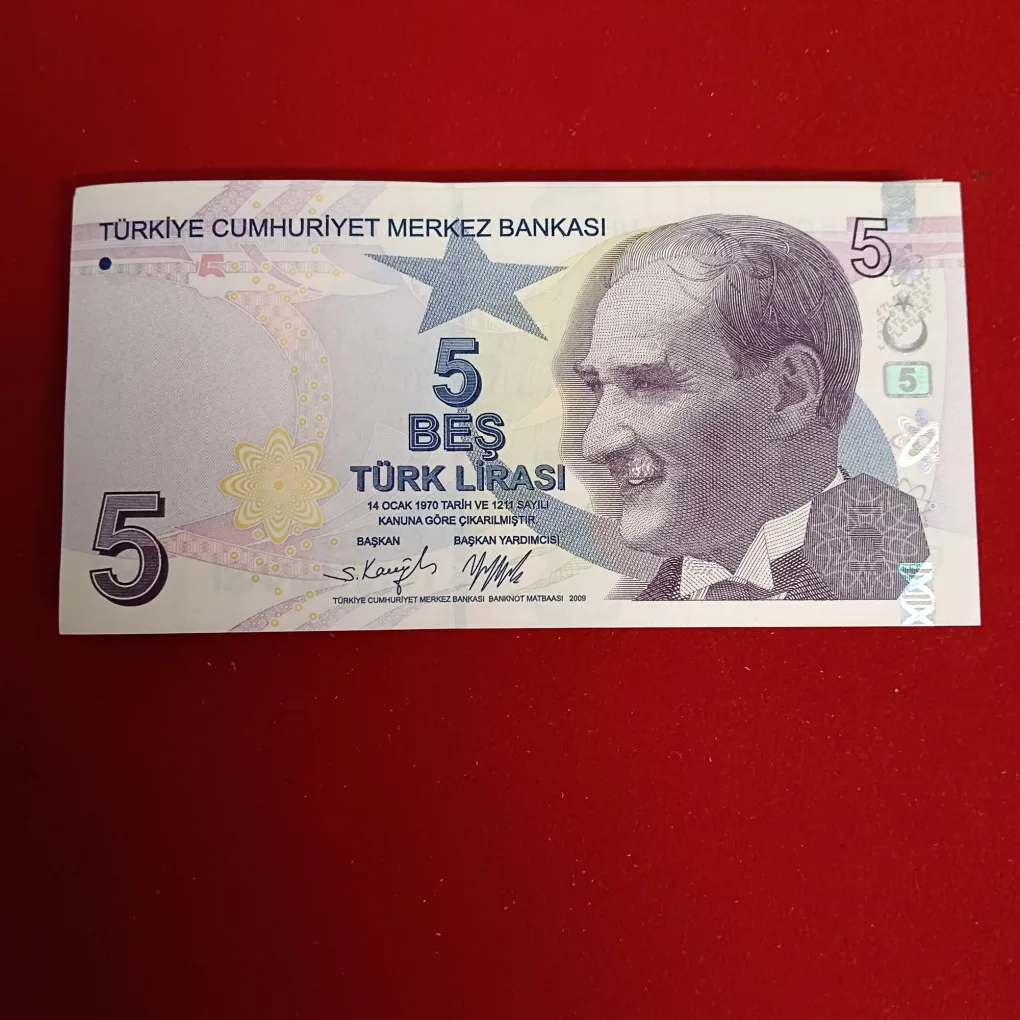 Extremely Rare Five Turkish Lira Full  Bundle Gem Unc Condition Mustafa Kemal Atatürk (founder of the Republic of Turkey