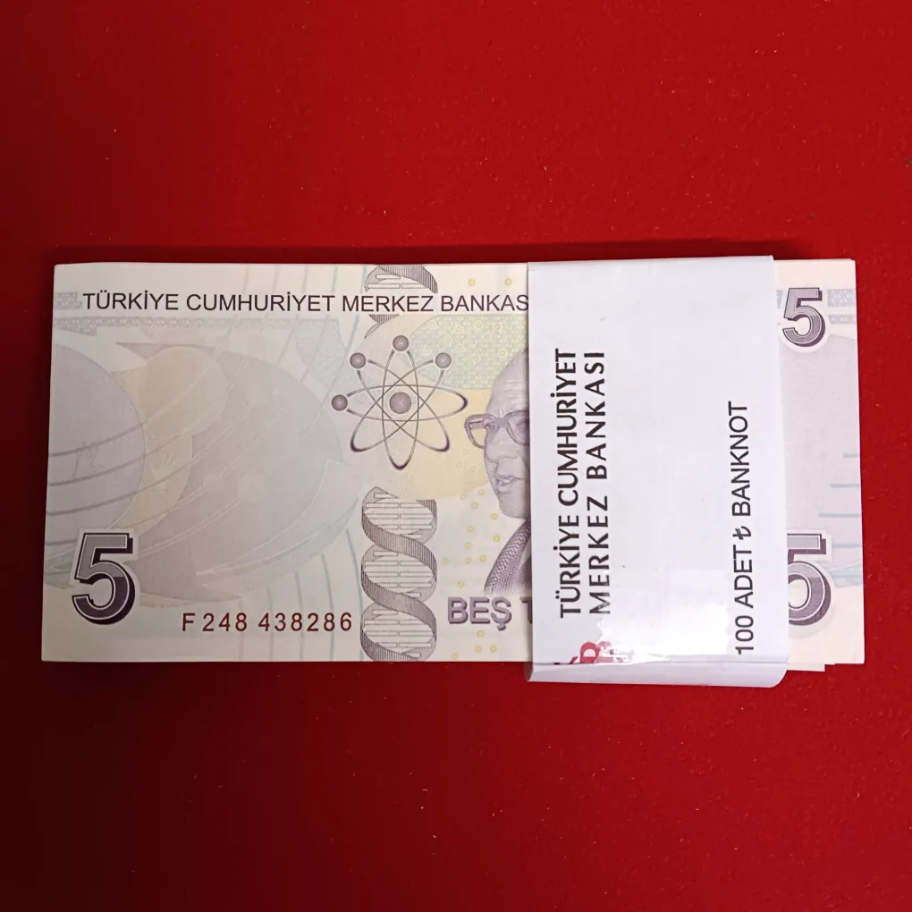 Extremely Rare Five Turkish Lira Full  Bundle Gem Unc Condition Mustafa Kemal Atatürk (founder of the Republic of Turkey