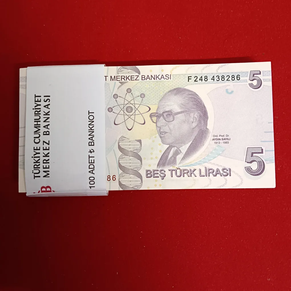 Extremely Rare Five Turkish Lira Full  Bundle Gem Unc Condition Mustafa Kemal Atatürk (founder of the Republic of Turkey