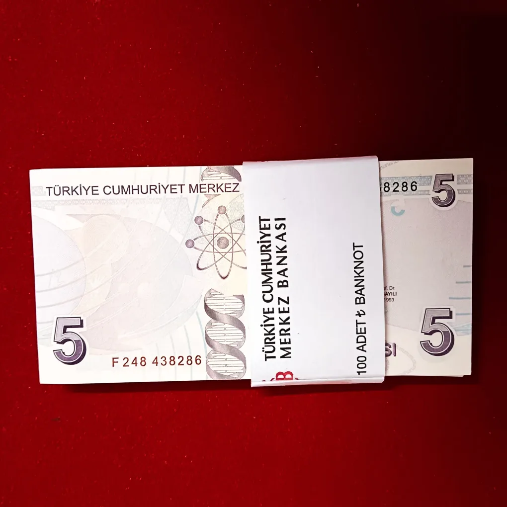 Extremely Rare Five Turkish Lira Full  Bundle Gem Unc Condition Mustafa Kemal Atatürk (founder of the Republic of Turkey
