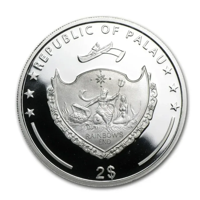 Extremely Rare 2 Dollars Silver Proof Coin 1/2 OZ Bktatosoma Tiaratum Year 2011 Republic of Palau