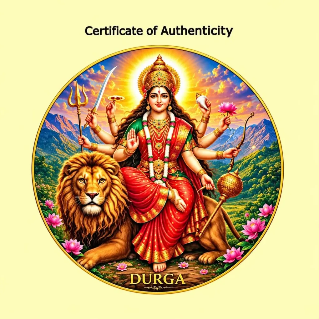 JAI MATA DI DURGA Republic of Ghana π¬π Five Cedis 1 oz 999 silver ( gold gilded ) Serialised