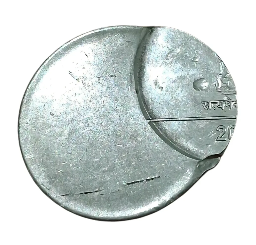 2 Rupees Fss MUDRA Series MASSIVE OFF CENTER Error **RARE** High Collectable Grade.
