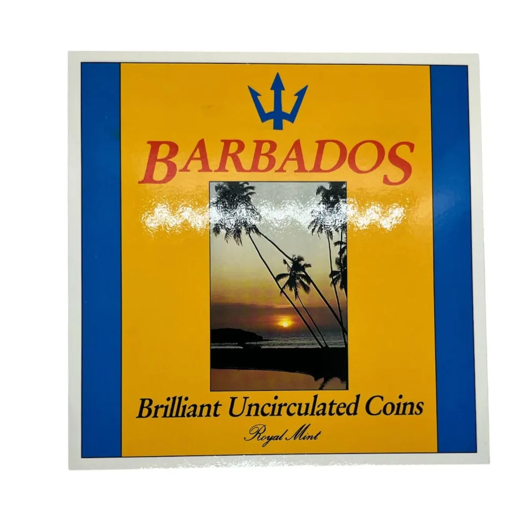 Rare BATBADOS Brilliant Uncirculated Coins Proof Set Year 1989 Issue The Royal Mint