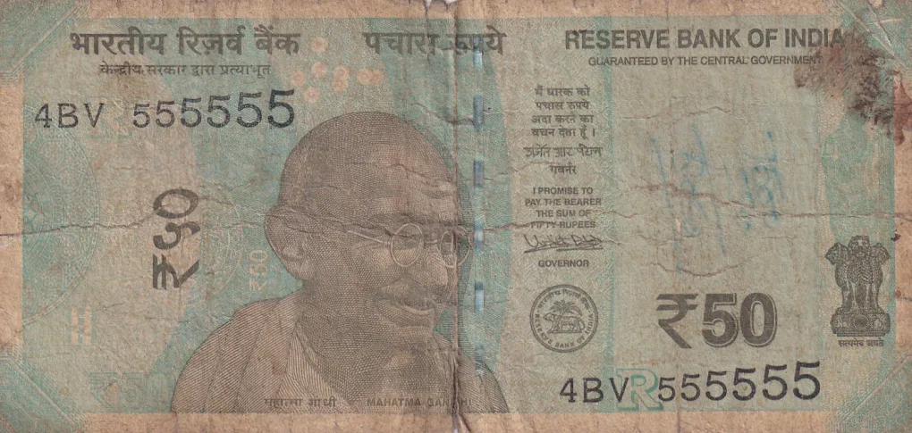 555555 Fancy Number 50 Rupees Governor Urjit Patel Rare Note