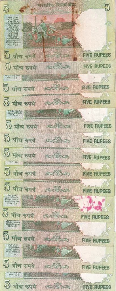 5 Rupees (Gandhi) Mix Governor Rare (13 Note) Lott