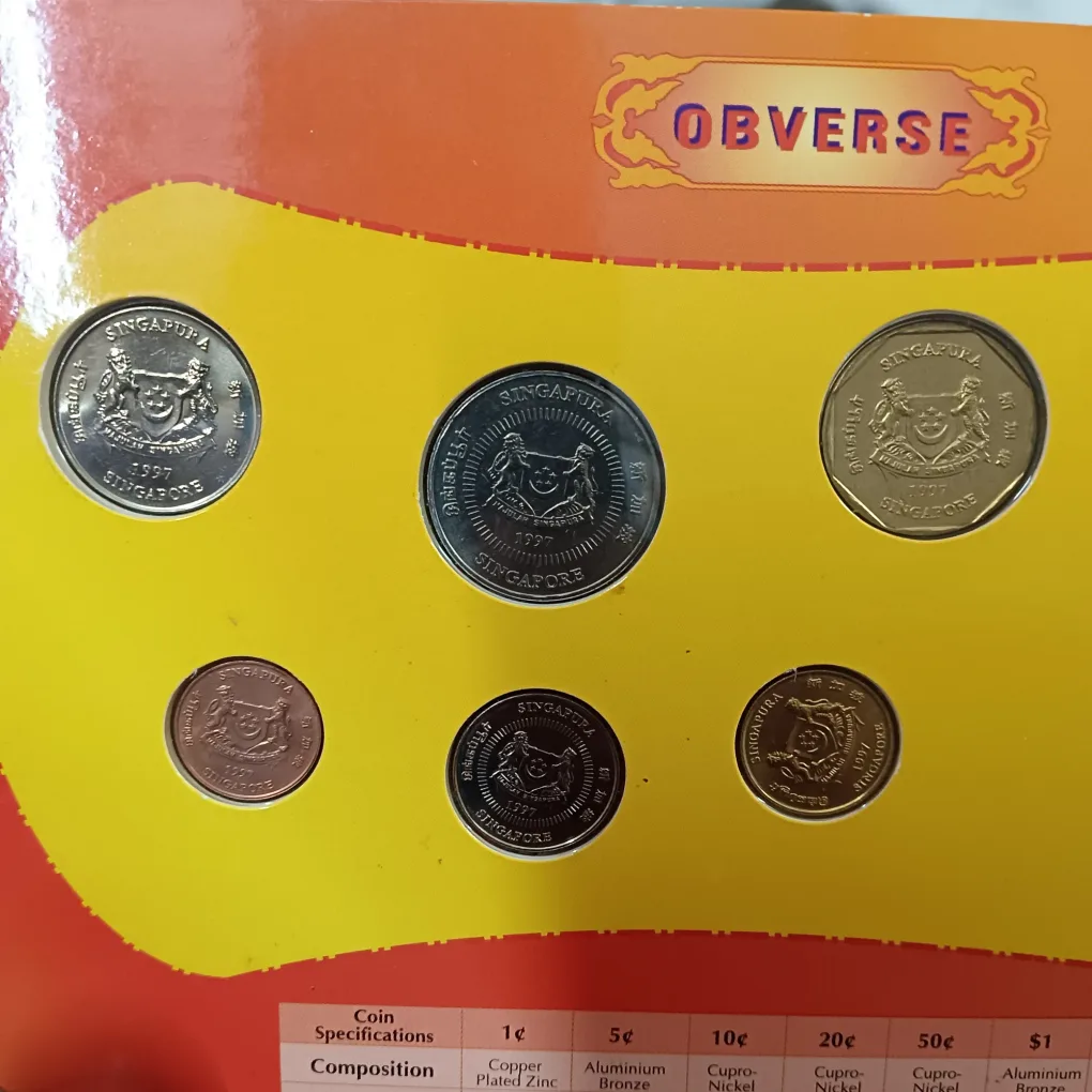 Rare Tiger Of The Year Singapore Uncirculated Proof Coin Set 1997 Year Issued The Singapore Mint
