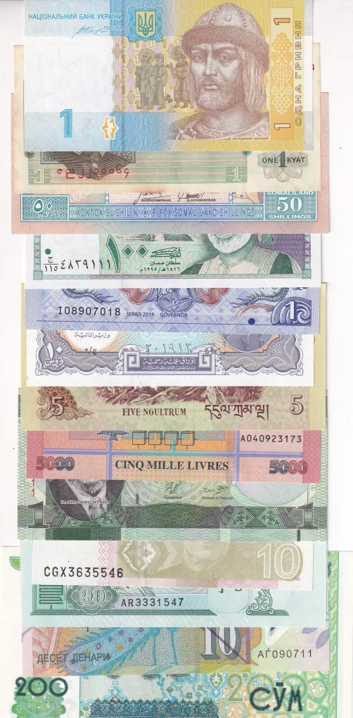 100 Different Denomination Foreign Rare Unc (100 Note) Set