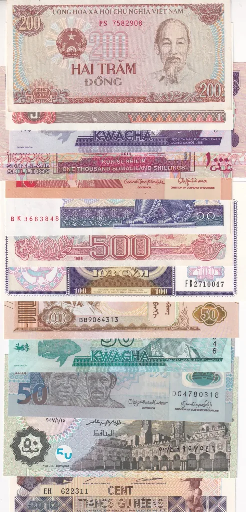 100 Different Denomination Foreign Rare Unc (100 Note) Set