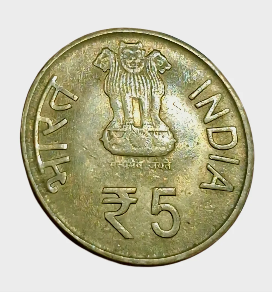 5 Rupees Ni/Brs COMMEMORATIVE Issue CIVIL AVIATION Year 2011 LION VARIETY [BIG LION & SMALL LION] SET 2 Coins are in High Collectable AUNC Grades.