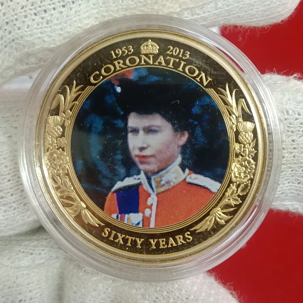 Rare Cook Islands One Dollar Proof Coin Coronation Jubilee HM Queen Elizabeth II Year 2013