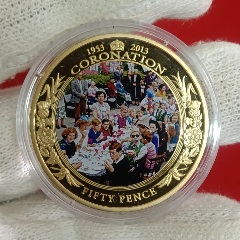 Rare Rare Year 2013 Jersey 50 Pence commemorative Proof Coin Issued Mark the 60th Anniversary of the Coronation of Queen Elizabeth II (1953–2013)
