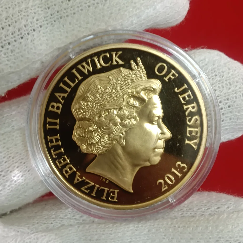 Rare Rare Year 2013 Jersey 50 Pence commemorative Proof Coin Issued Mark the 60th Anniversary of the Coronation of Queen Elizabeth II (1953–2013)