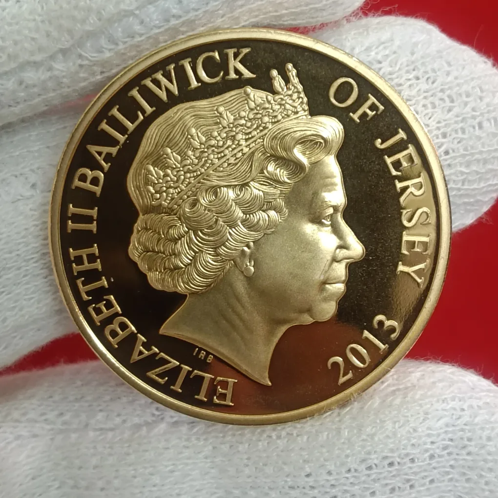 Rare Rare Year 2013 Jersey 50 Pence commemorative Proof Coin Issued Mark the 60th Anniversary of the Coronation of Queen Elizabeth II (1953–2013)