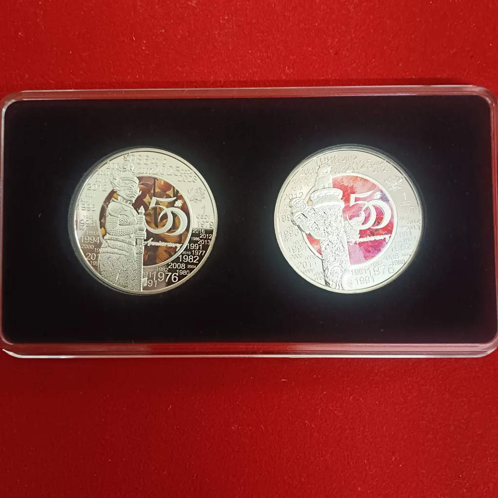 Ex Rare The Republic of Ghana 50 Th Anniversary Proof Medals Coins 1 Ghana Sadi Year 2025 Issued The Republic of Ghana