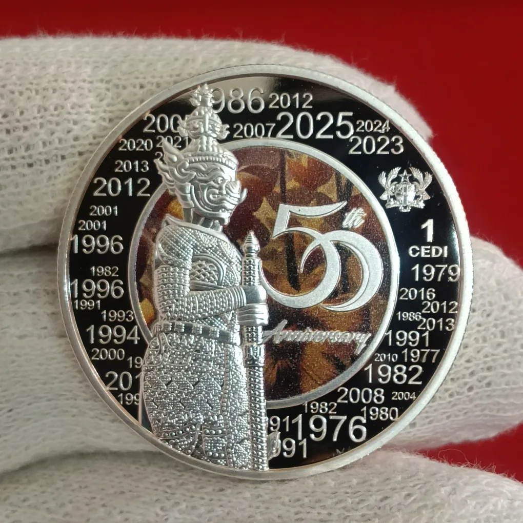 Ex Rare The Republic of Ghana 50 Th Anniversary Proof Medals Coins 1 Ghana Sadi Year 2025 Issued The Republic of Ghana