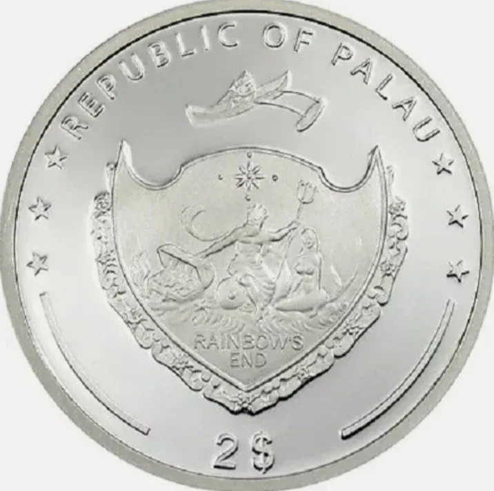 Ex Rare 2010 Palau $2 "Grasshopper" (World of Insects series) half-ounce silver proof coin issued by Republic of Palau