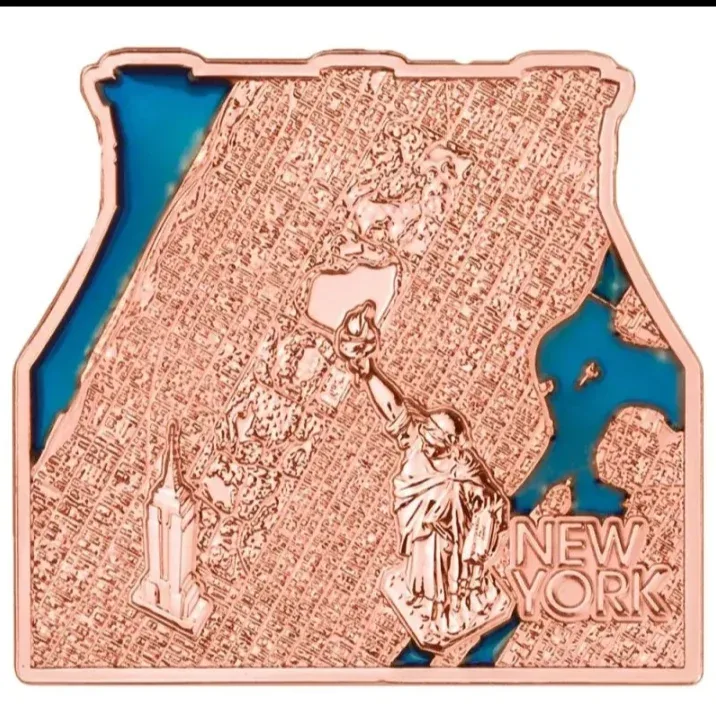 Ex Rare 2026 Samoa Landscape of New York 20 Sene The Brooklyn Bridge Shaped Copper Proof Coin