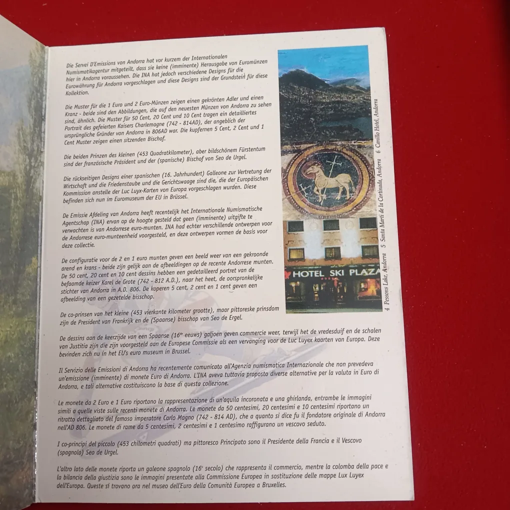 Rare Uncirculated Proof Coin Set Euro Collection ANDORA 2003 Year Issuer by the International Numismatic Agency (INA)