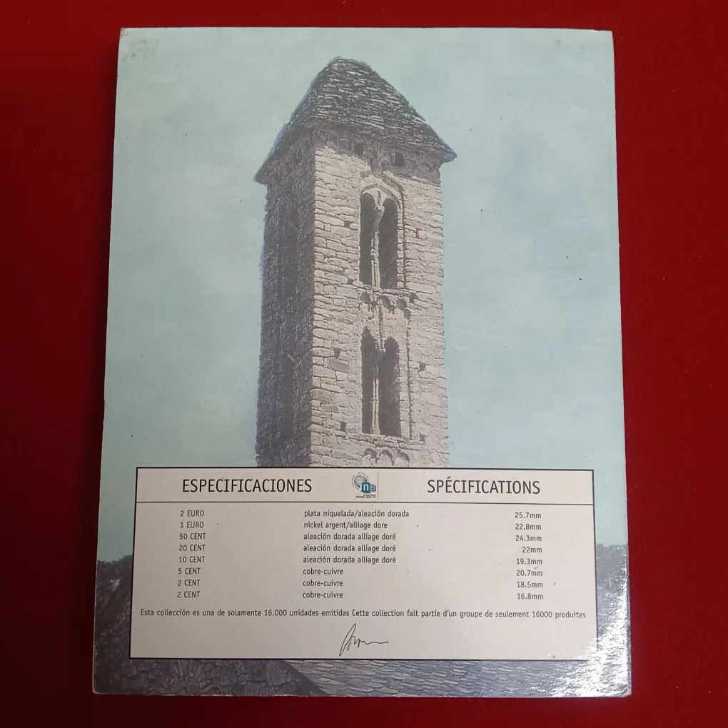 Rare Uncirculated Proof Coin Set Euro Collection ANDORA 2003 Year Issuer by the International Numismatic Agency (INA)