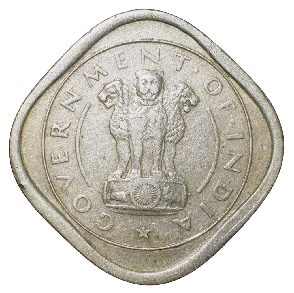 Copper-Nickel 2 Annas of Republic India (AD 1954) of Bombay Mint Bull Series Rare