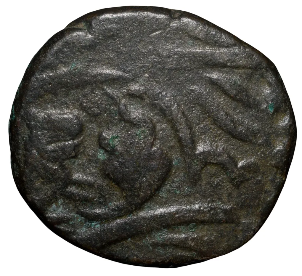 Copper Paisa of Vagh Raja's of Mahidpur (18th Cen. AD) from Indore State with Lion KM B53 Rare