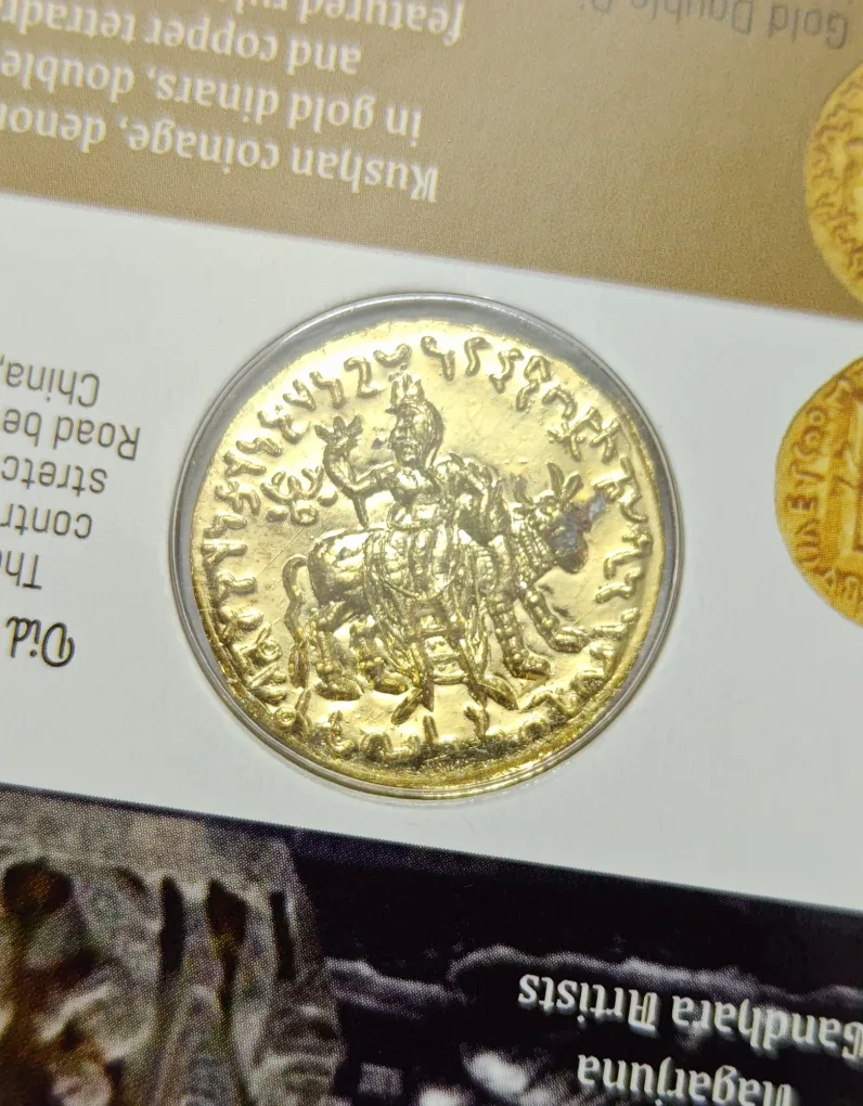 The Kushan Gold Plated Dinar Reproduction Issue Blister Pack