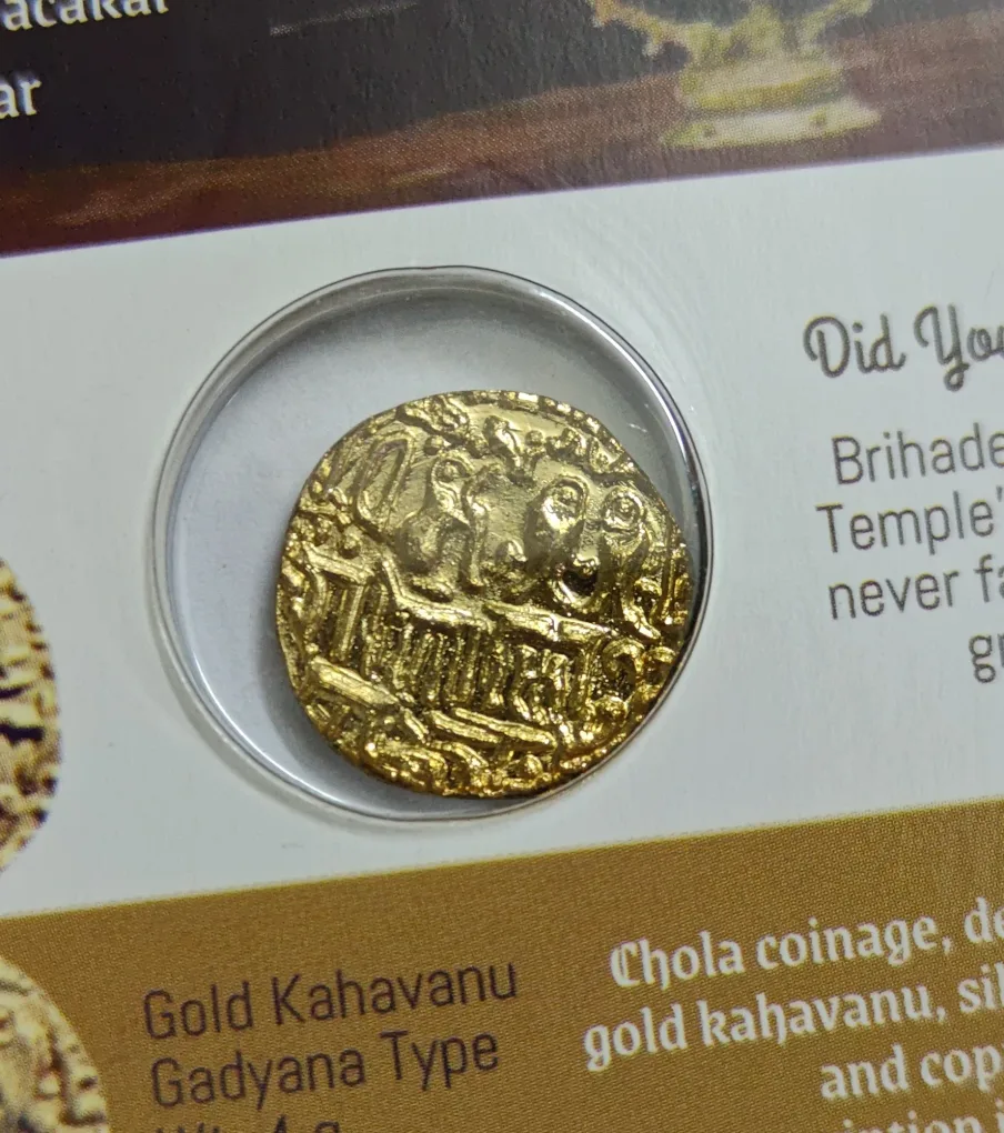 The Cholas Gold Kahavanu Reproduction Coin With Beautiful Folder