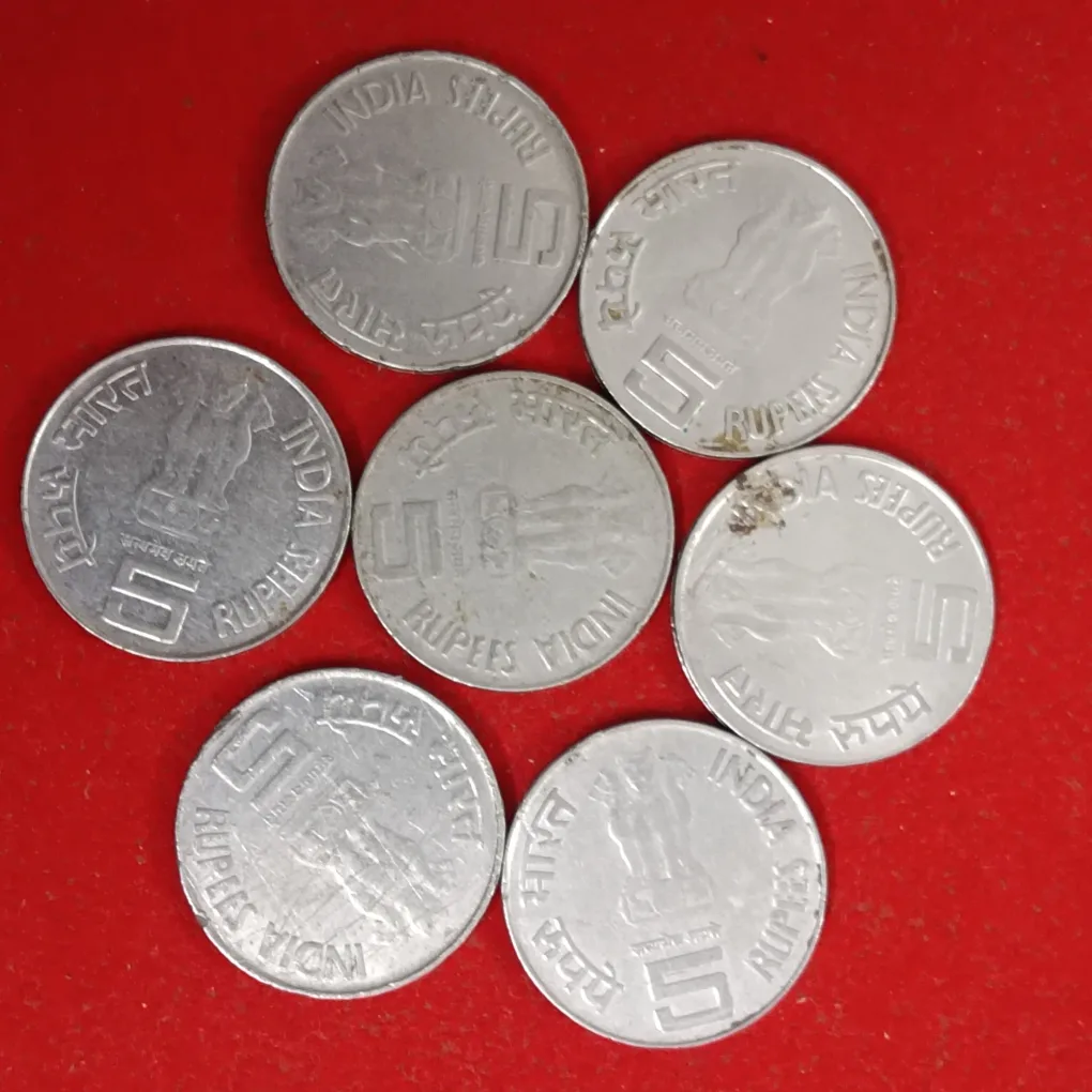 Five Rs Scare Coins The First War Of Independence Bombay Mint 7 Pcs Given