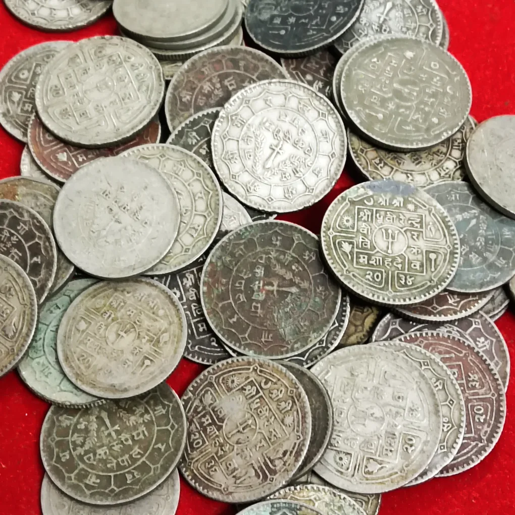One Rs Copper Nickel Rare Old Coin 61 Pcs Given Nepal Rastra Bank