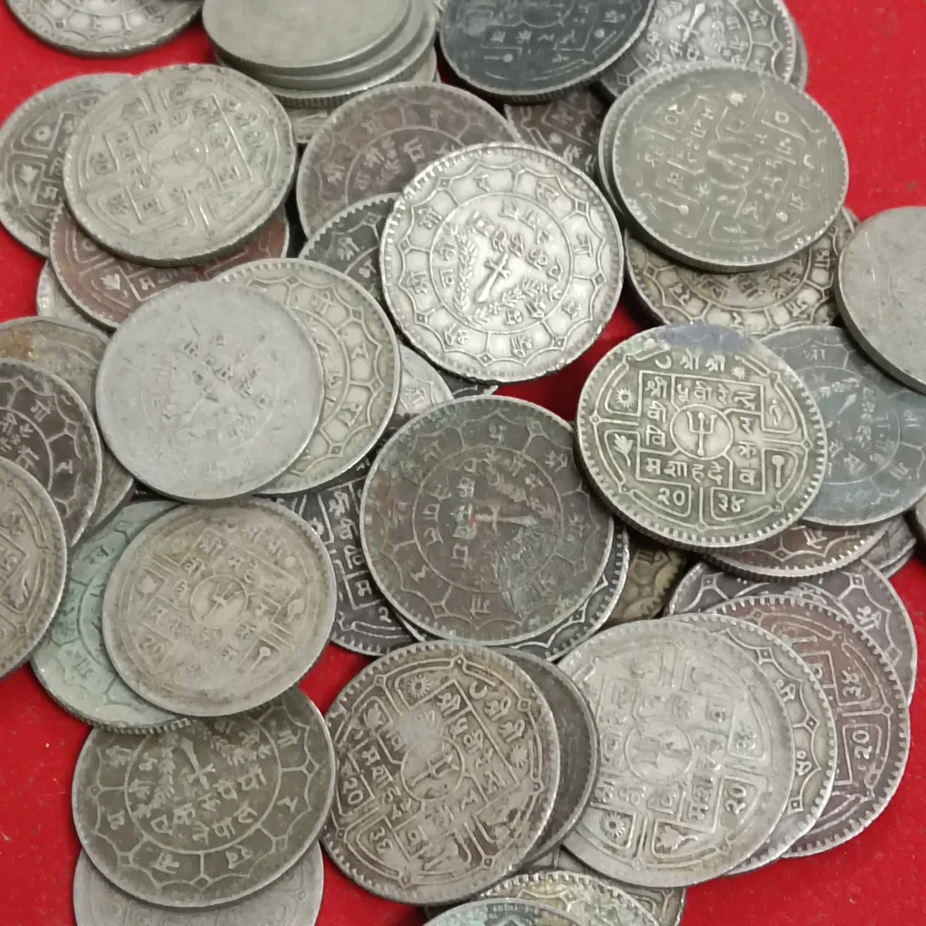 One Rs Copper Nickel Rare Old Coin 61 Pcs Given Nepal Rastra Bank