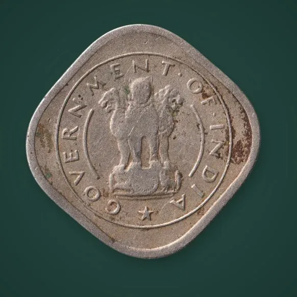 Rare Half Anna 1954 Bull Type Pre-Decimal Bombay Mint Republic of India Coinage India Coin # A878