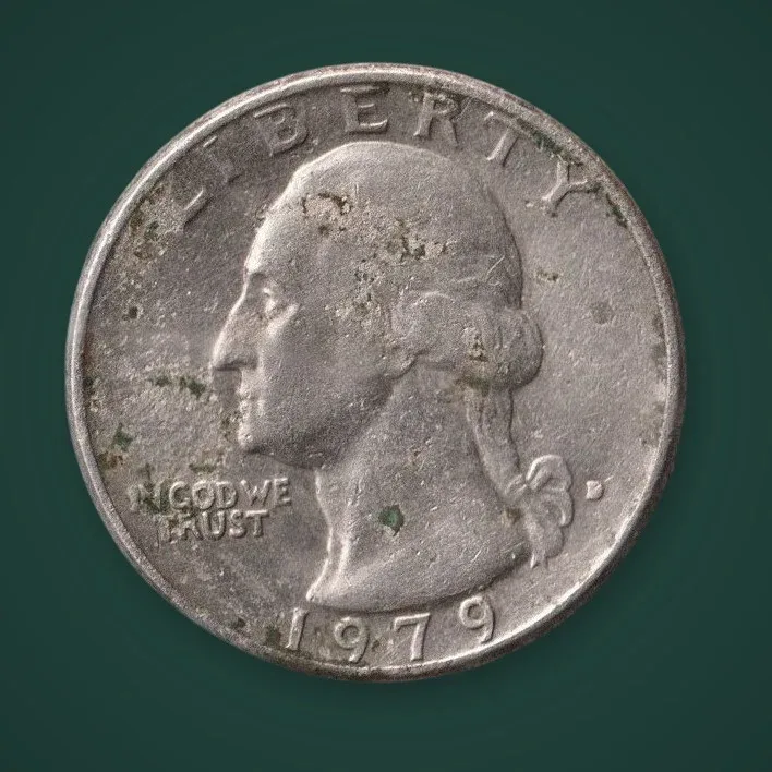 Rare Quarter Dollar 1979 Washington Quarter Denver Mint United States of America Coin # A887