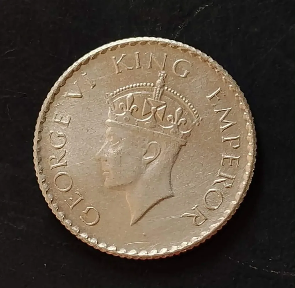 British India  King and emperor George vi Denominaton 1/4₹ Year 1944  Lahore mint  Same and similar piece available