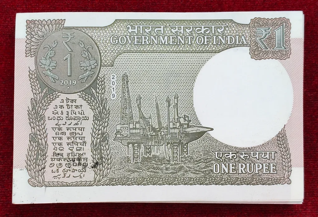 2019 One Rupees Governor Subhash Garg Rare Unc (99 Note) Serial Packet With 786 Fancy Number (First Note Missing Packet)