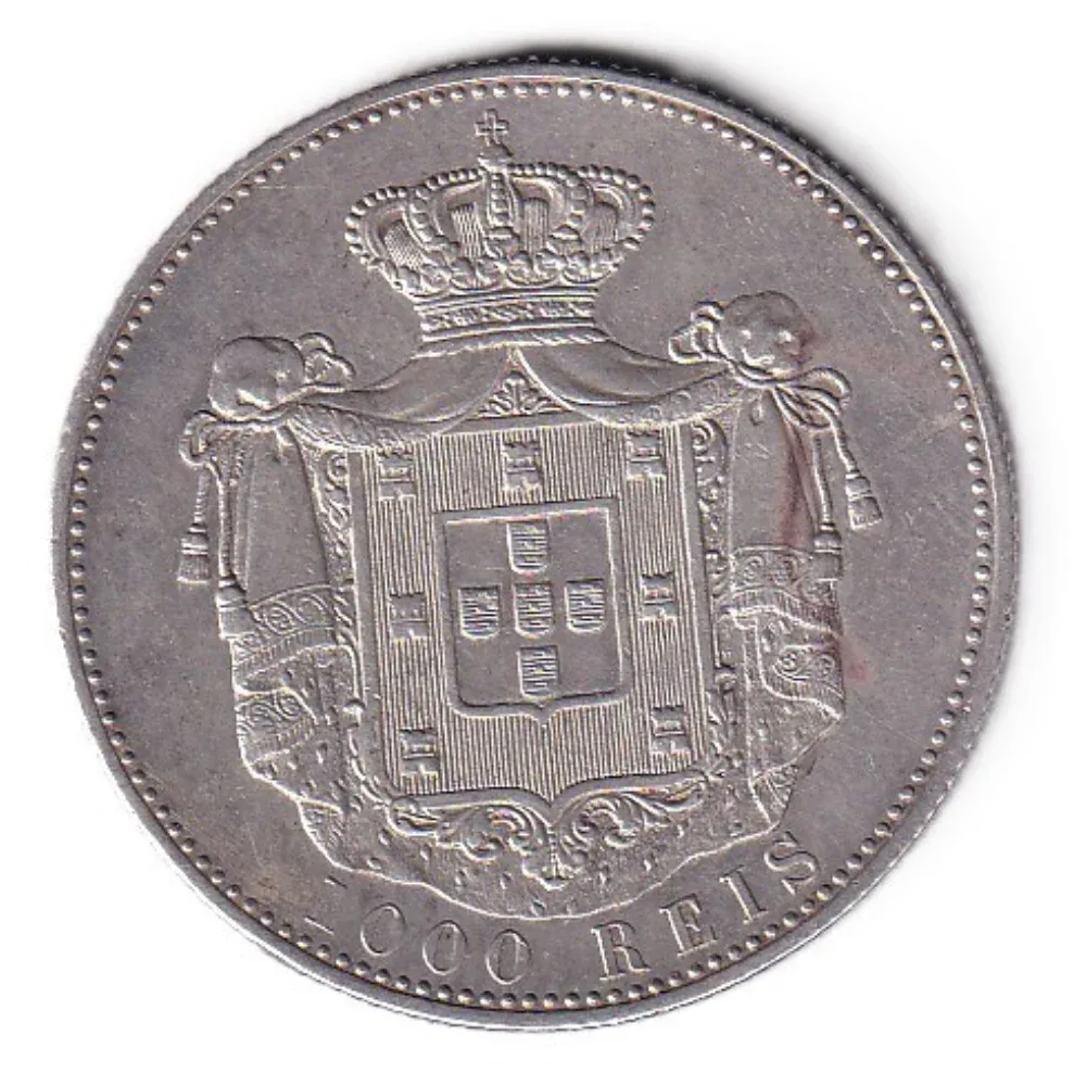 Portugal 1000 Réis - (Charles I) 1899 Silver (Weight-25g) Rare Coin