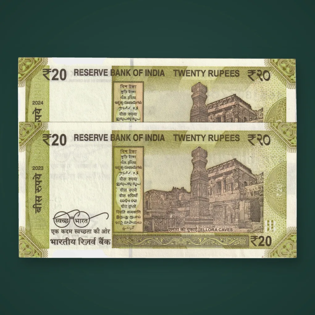 Rare 2 Note 786 With Same Number of 20 Rupees 2023 & 2024 Same Number 307786 Pair 786 Series Shaktikanta Das Republic India Note # A922