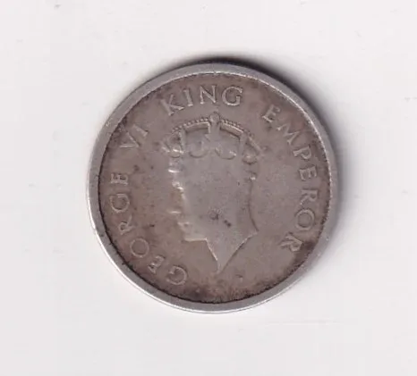 India - British ½ Rupee 1938 - George VI Rare Bombay Mint Silver Coin