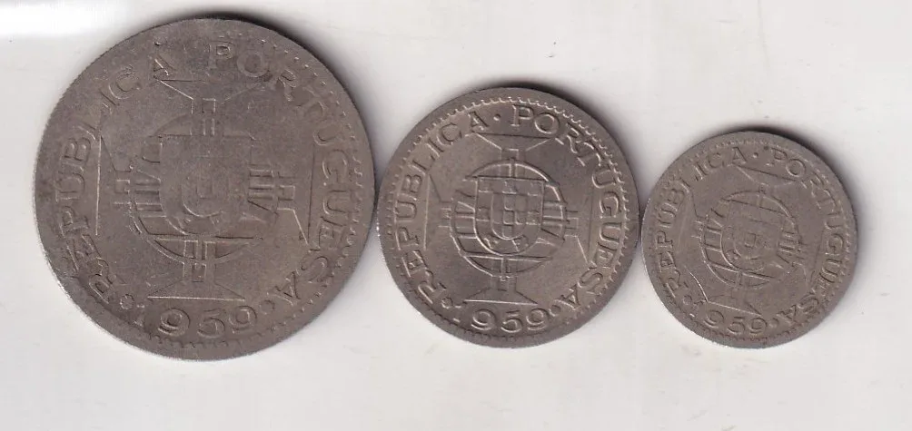 Portuguese India 3 Different Denomination 1959 Rare (3 Coin) Set