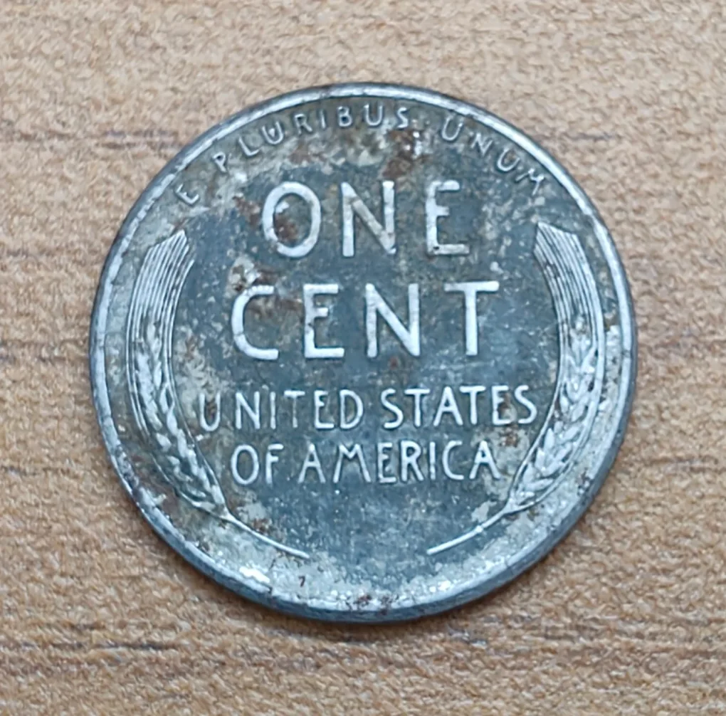 United States 1 Cent "Lincoln - Wheat Ears Reverse - (Zinc plated steel) 1943 Rare Coin