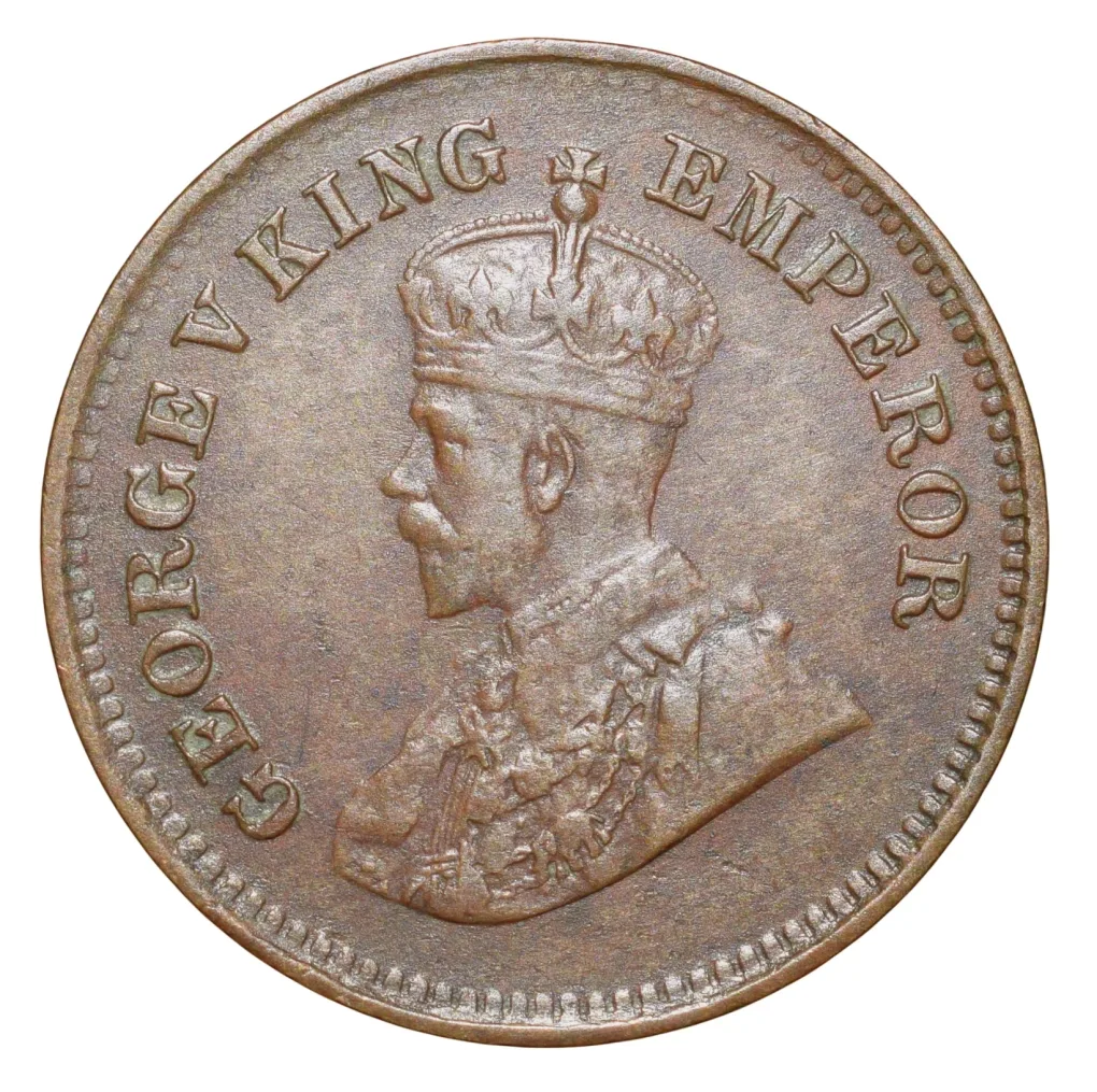 Bronze 1/2 Pice of George V (AD 1936) of Calcutta Mint Beautiful Grade