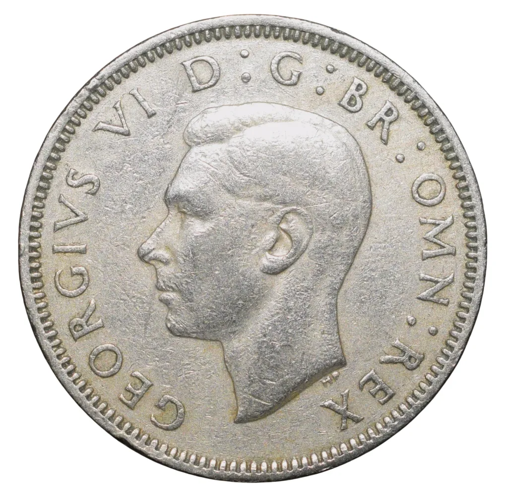 Copper-Nickel 1 Shilling of George VI (AD 1951) from Great Brittain Lion above Crown
