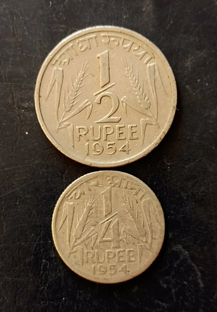 Government of India  Year 1954 Metal copper nickel  Same and similar piece available