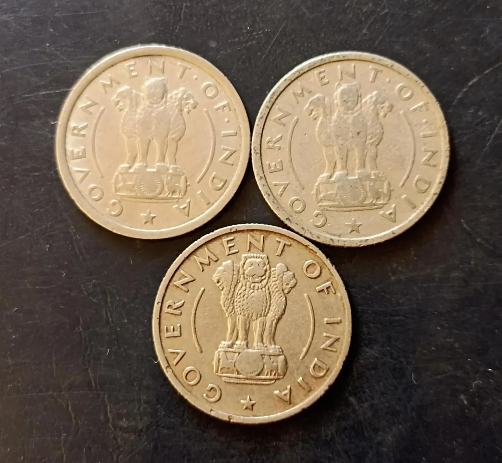 Government of India  Year 1950-1954-1956 Metal copper nickel  Same and similar piece available