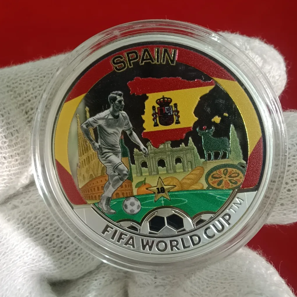 Ex Rare Charles III Half Dollar Solomon Islands Proof Coin Year 2026 Spain Fifa World Cup