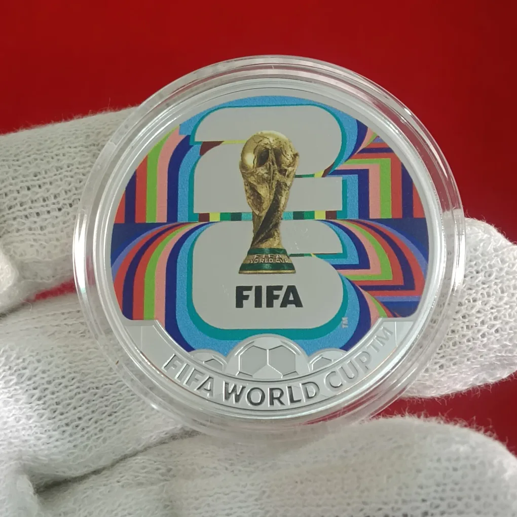 Ex Rare 2026 Solomon Islands Half Dollar Proof Coin FIFA World Cup Embeled Issued Solomon Islands