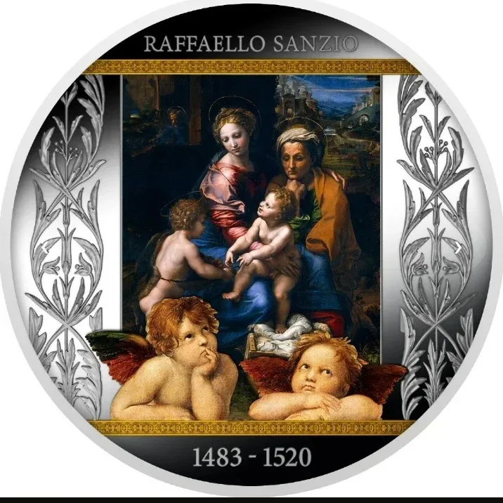 CAMEROON 500 FRANCS RAFAEL SANTI (THE HOLY FAMILY) 2020 (SILVER 17.50 G ) COIN RARE PROOF SET