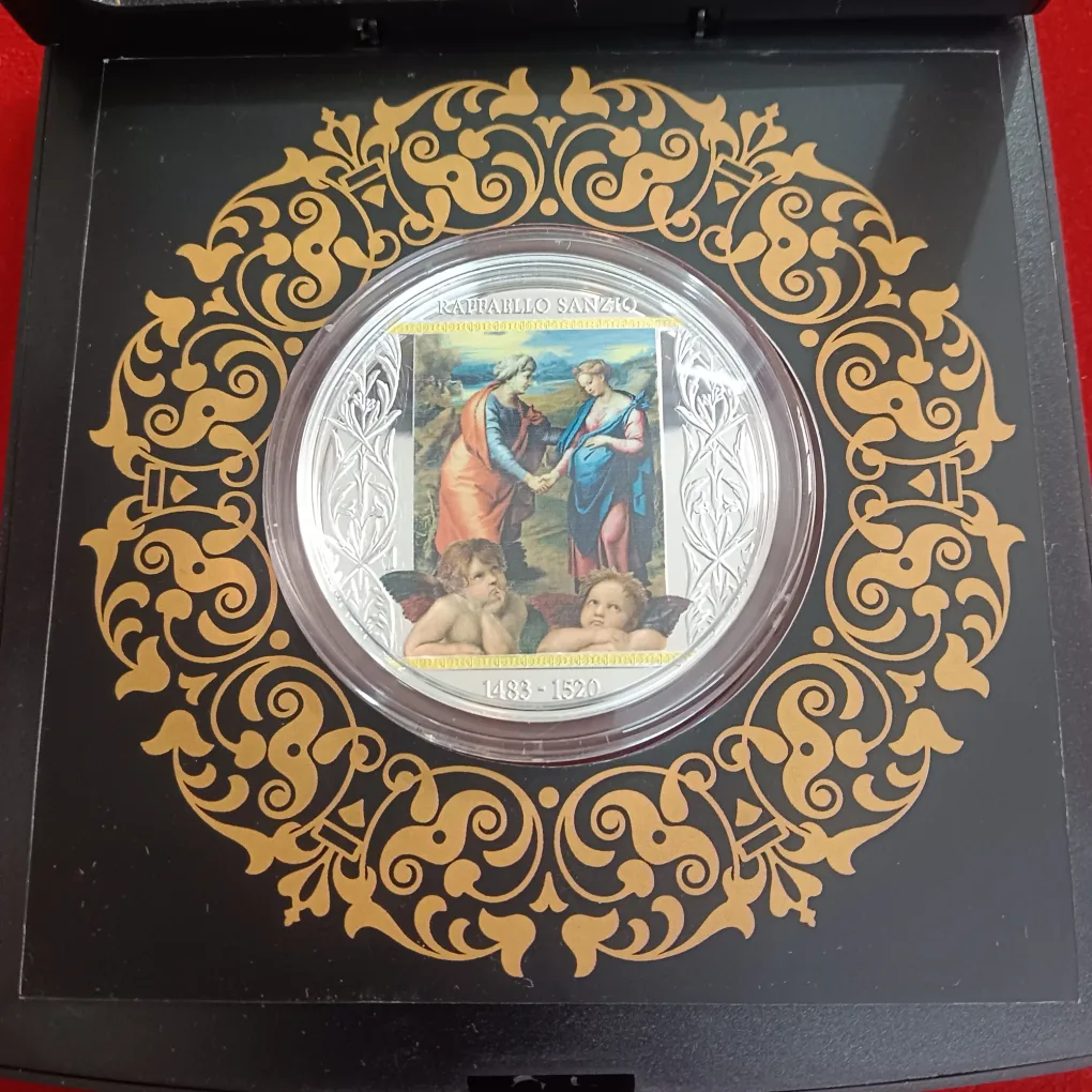 CAMEROON 500 FRANCS RAFAEL SANTI (THE HOLY FAMILY) 2020 (SILVER 17.50 G ) COIN RARE PROOF SET
