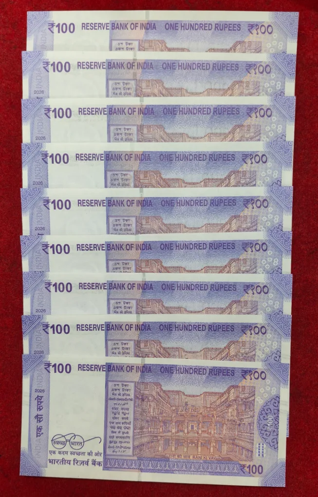 100000-900000 Fancy Number GEM UNC 100 Rupees Rare (9 Note Set)